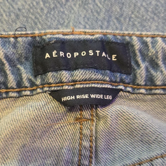 Never Worn!! Aeropostale High Rise Wide Leg Jeans - Denim Blue Size 4 - Picture 3 of 5
